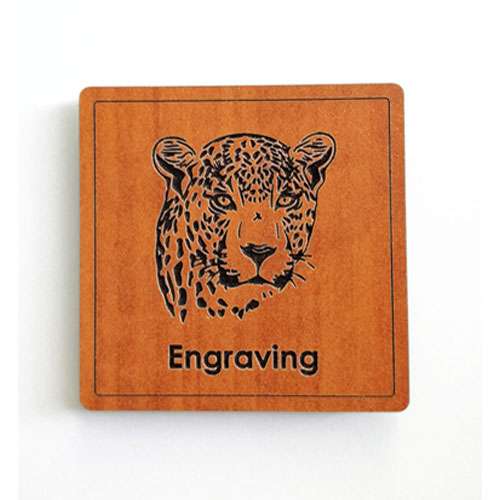 Engraved leopard personalised fridge magnet – handcrafted wooden wildlife gift for custom decor